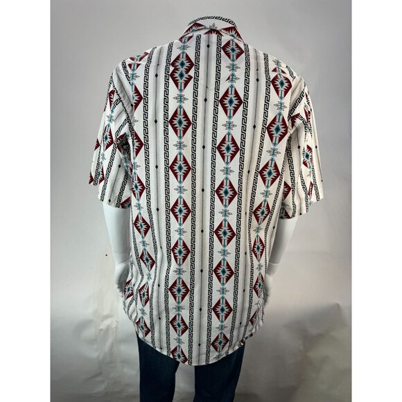 Panhandle Slim Mens Aztec Print Short Sleeve Shirt XL Cotton - Picture 2 of 16